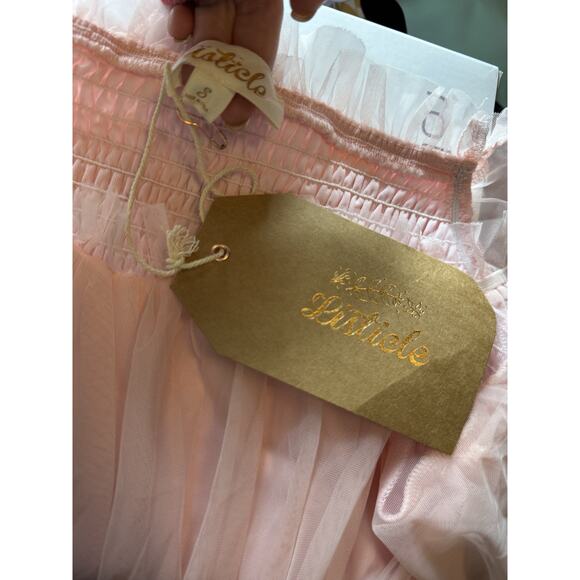 Listicle Ditzy Prairie puff Sleeve Maxi tiered tulle barbie fairy ethereal S - Picture 4 of 11